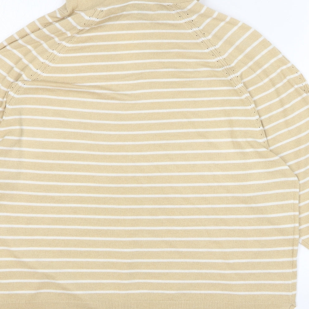 NEXT Womens Beige Striped Polyester Pullover Hoodie Size 12 Pullover
