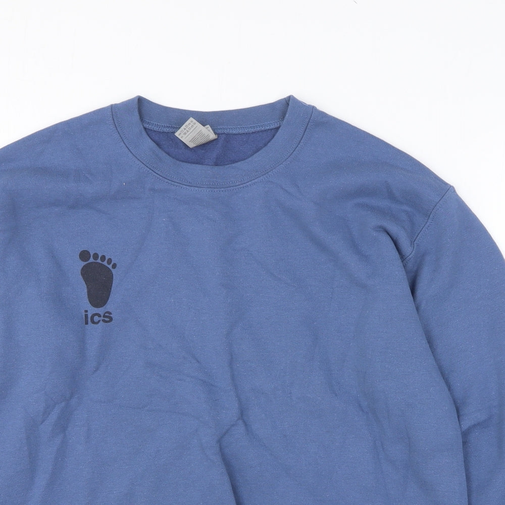 Mens UK Size S Gildan Blue Full Zip Sweatshirt