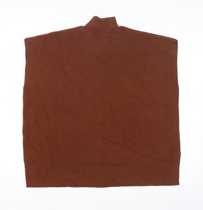 F&F Womens Brown Viscose Basic T-Shirt Size S High Neck