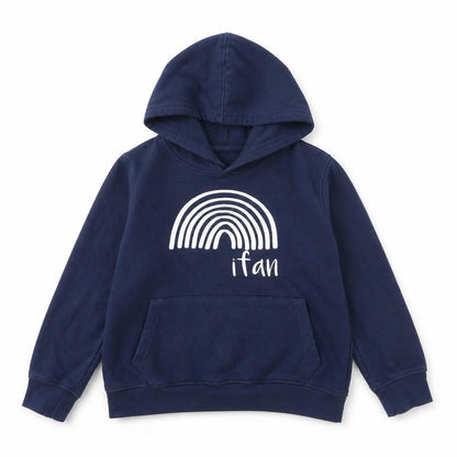 Preworn Boys Blue Cotton Pullover Hoodie Size 4-5 Years Pullover - Rainbow
