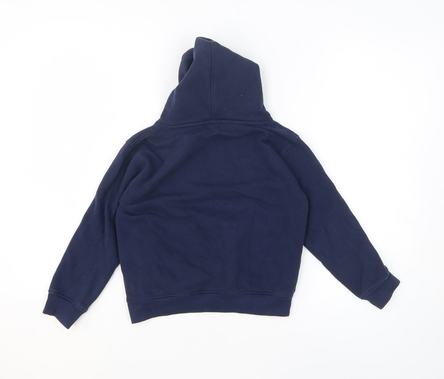 Preworn Boys Blue Cotton Pullover Hoodie Size 4-5 Years Pullover - Rainbow