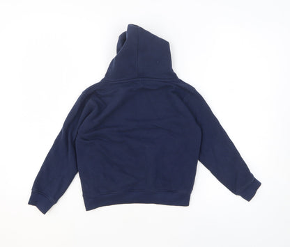 Preworn Boys Blue Cotton Pullover Hoodie Size 4-5 Years Pullover - Rainbow
