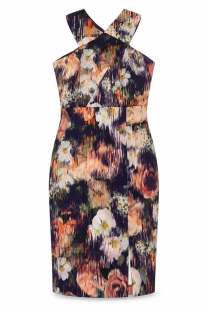 Coast Womens Multicoloured Floral Polyester Bodycon Size 8 Halter Pullover