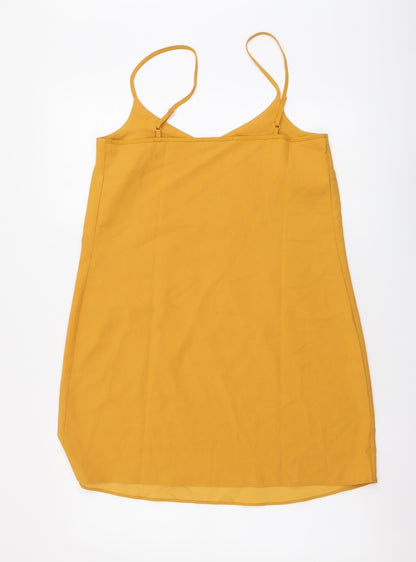 Missguided Womens Yellow Polyester A-Line Size 10 V-Neck Pullover