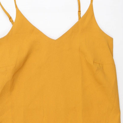 Missguided Womens Yellow Polyester A-Line Size 10 V-Neck Pullover