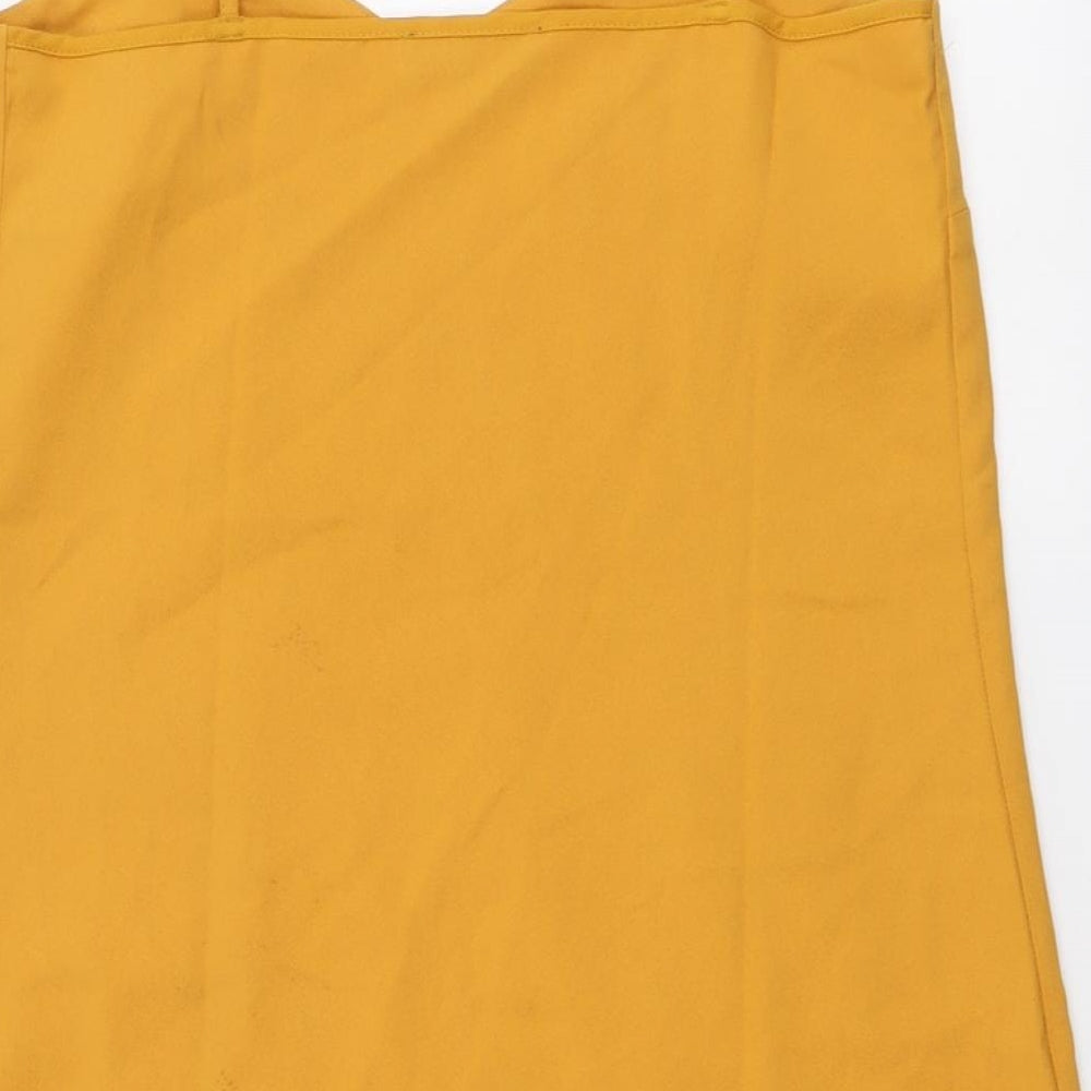 Missguided Womens Yellow Polyester A-Line Size 10 V-Neck Pullover