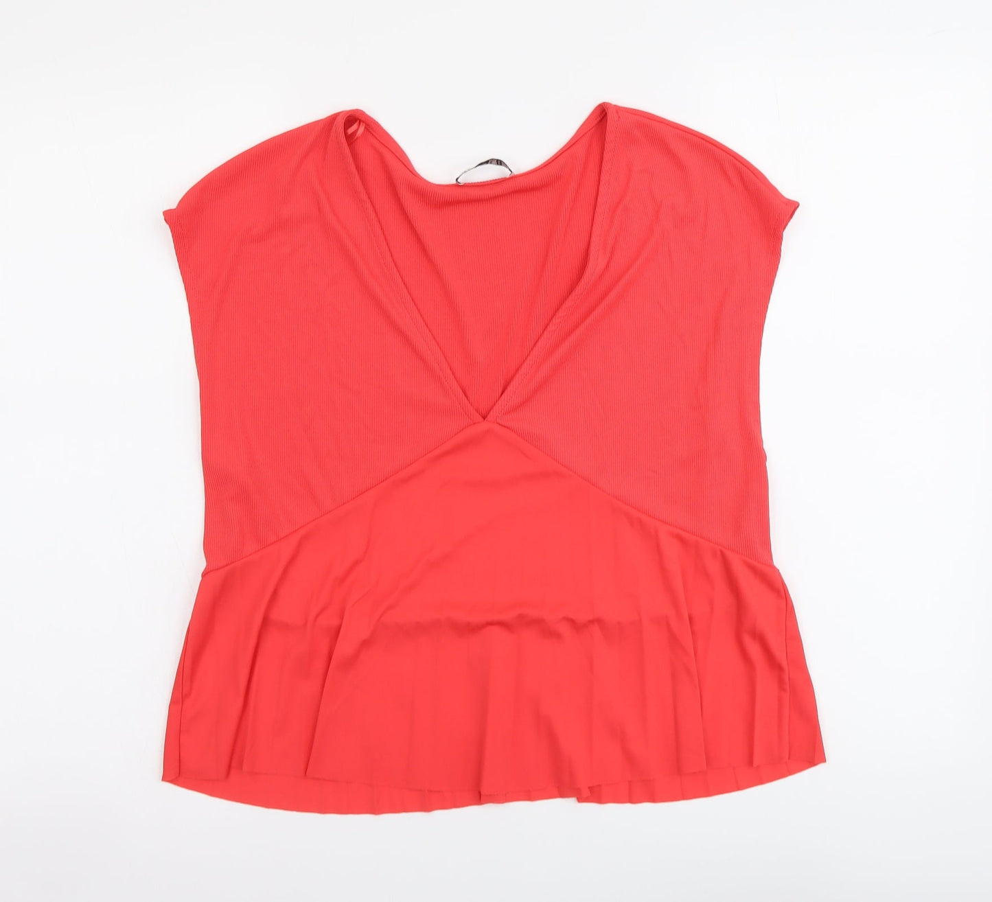 Womens UK Size M Zara Red Basic Blouse