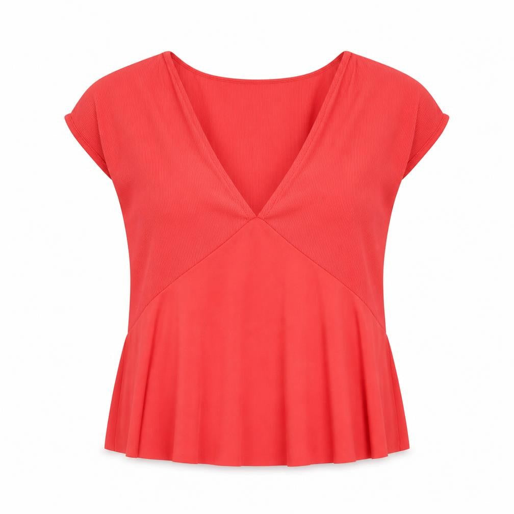Womens UK Size M Zara Red Basic Blouse