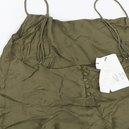 Womens UK Size XL Zara Green Cropped Tank
