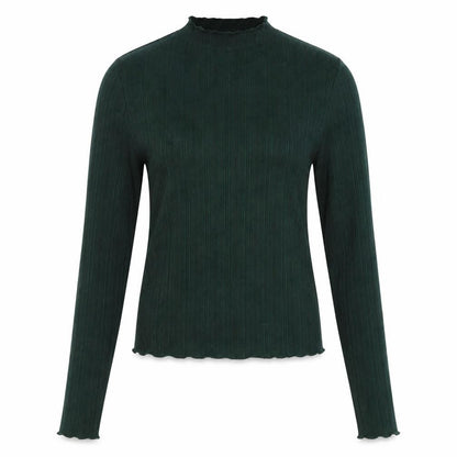 H&M Womens Green Polyester Basic Blouse Size M Mock Neck