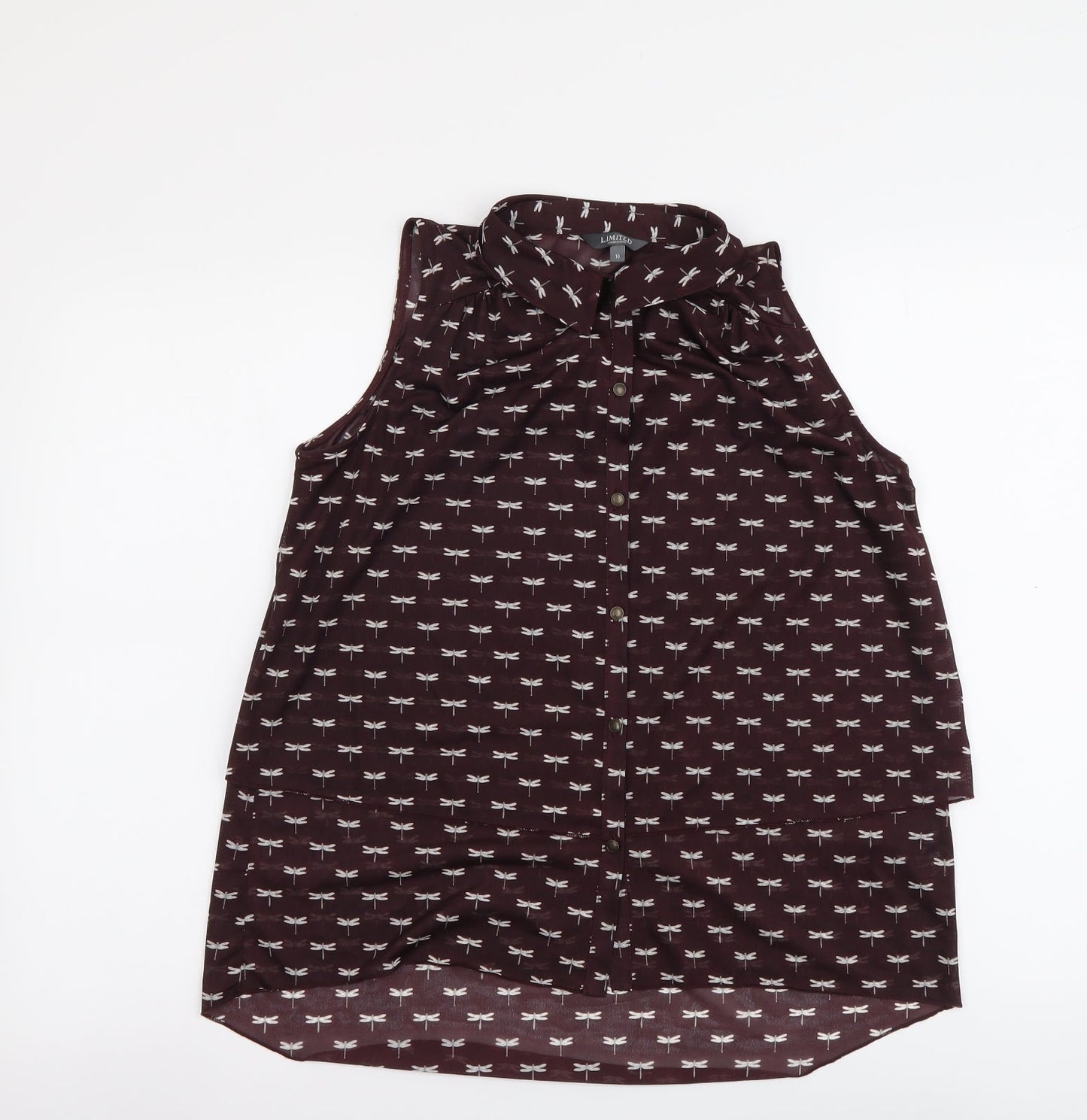 Womens UK Size 10 Marks and Spencer Purple Basic Button-Up