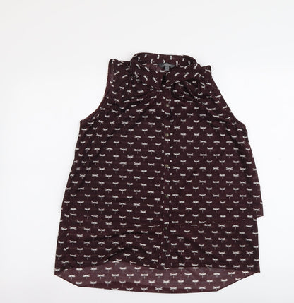 Womens UK Size 10 Marks and Spencer Purple Basic Button-Up