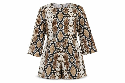Womens UK Size 10 Boohoo One-Piece Beige Playsuit