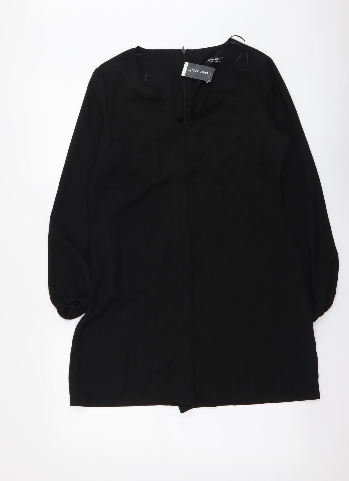 Selected Womens Black Polyester Playsuit One-Piece Size 12 Zip
