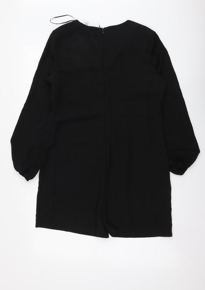 Selected Womens Black Polyester Playsuit One-Piece Size 12 Zip