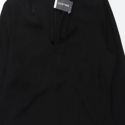 Selected Womens Black Polyester Playsuit One-Piece Size 12 Zip
