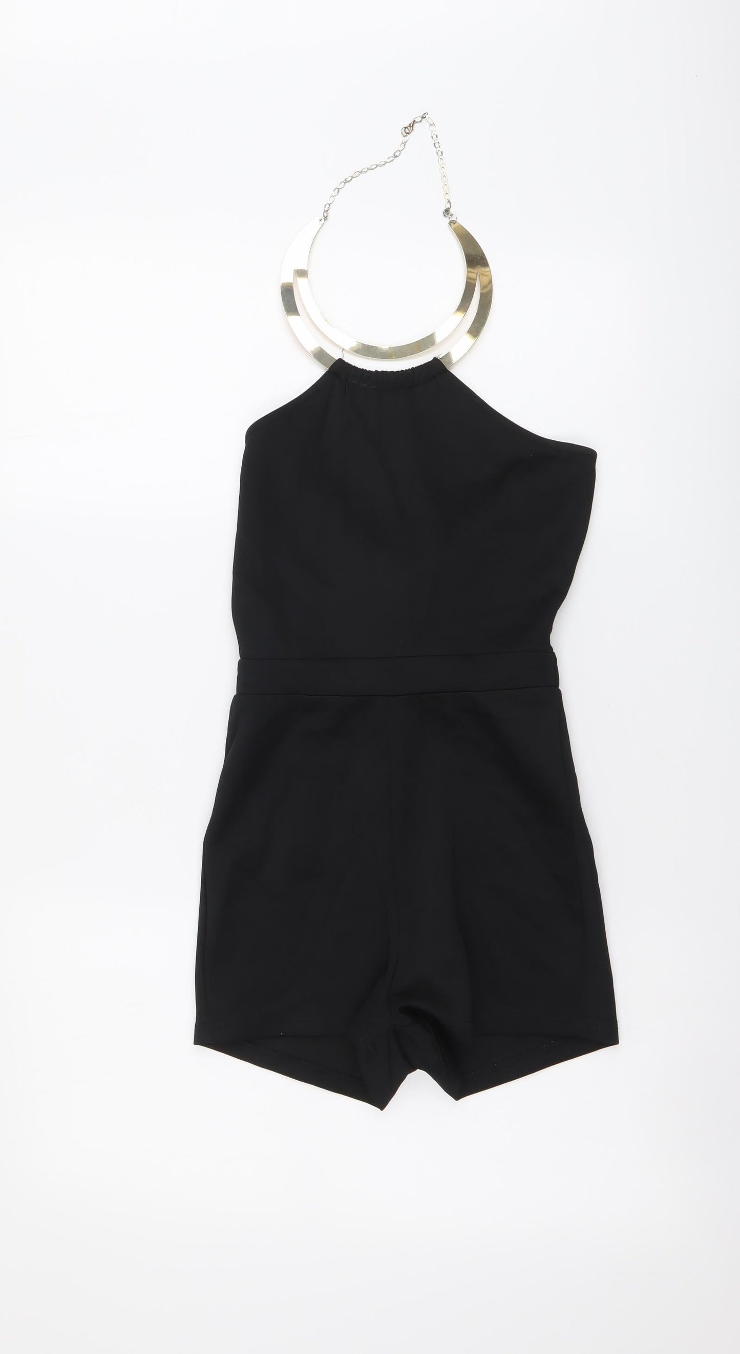 Missguided Womens Black Polyester Leotard One-Piece Size 6 Zip
