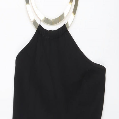 Missguided Womens Black Polyester Leotard One-Piece Size 6 Zip