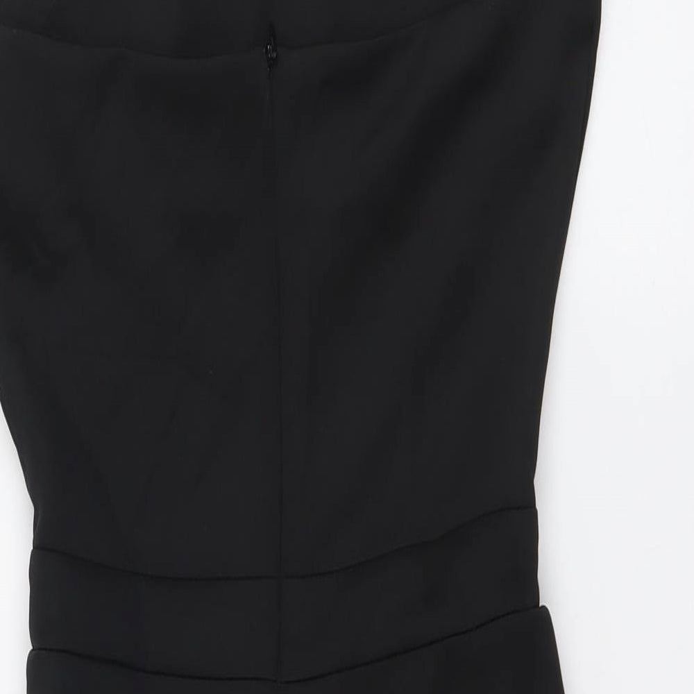 Missguided Womens Black Polyester Leotard One-Piece Size 6 Zip