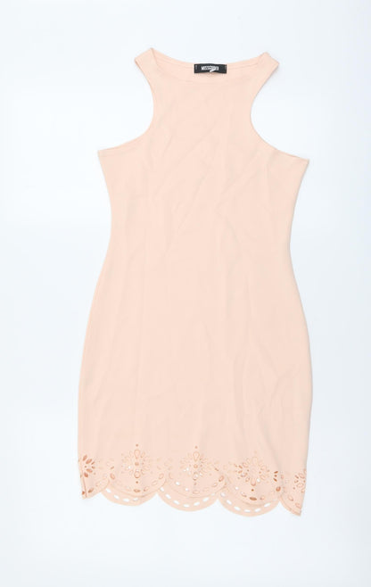 Missguided Womens Pink Polyester Mermaid Size 6 Round Neck Pullover