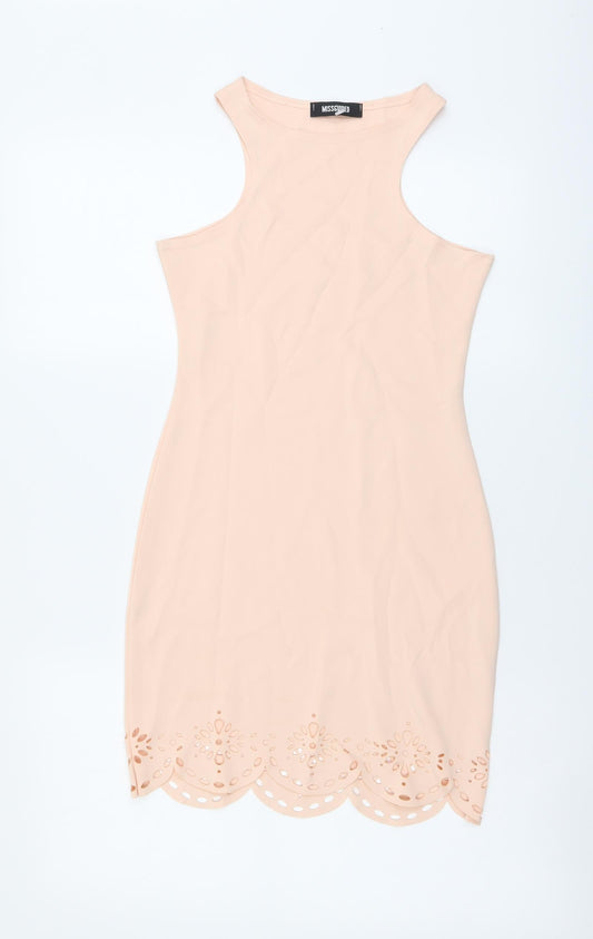 Missguided Womens Pink Polyester Mermaid Size 6 Round Neck Pullover