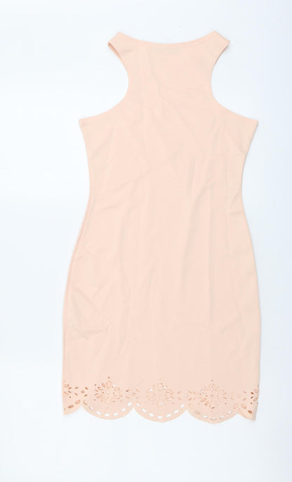 Missguided Womens Pink Polyester Mermaid Size 6 Round Neck Pullover