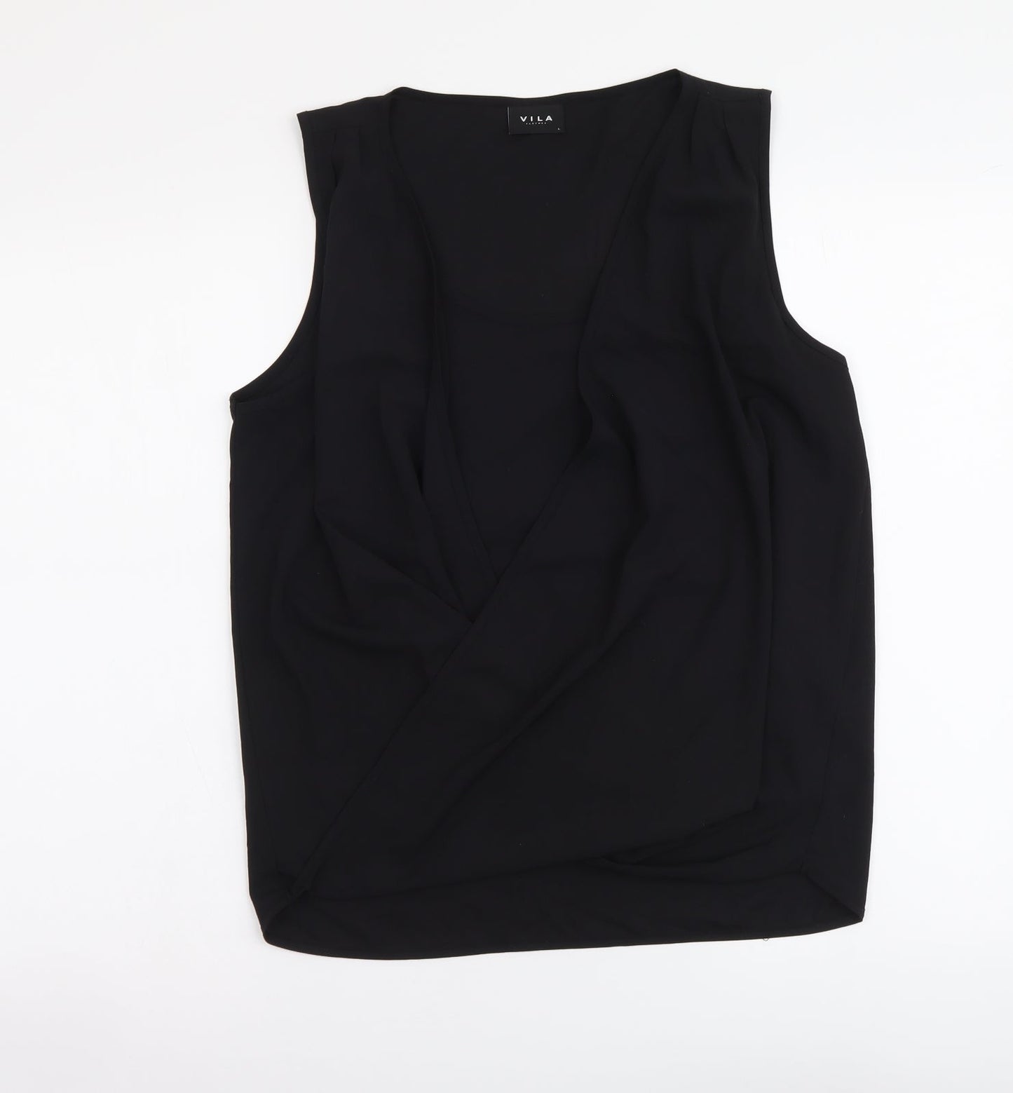 Womens UK Size L VILA Black Basic Tank