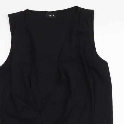 Womens UK Size L VILA Black Basic Tank