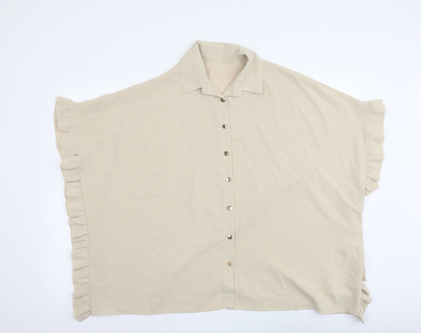 Womens UK Size S Cameo Rose Beige Basic Button-Up