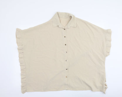 Womens UK Size S Cameo Rose Beige Basic Button-Up