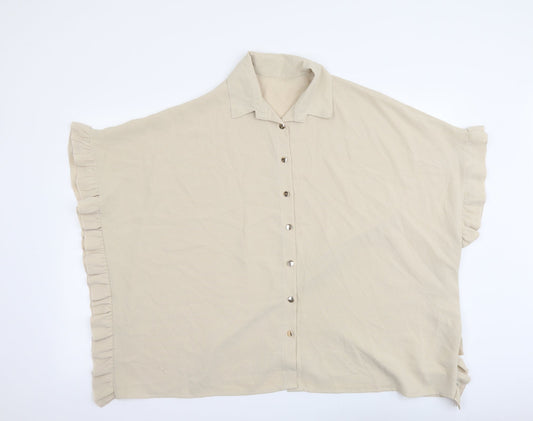 Womens UK Size S Cameo Rose Beige Basic Button-Up
