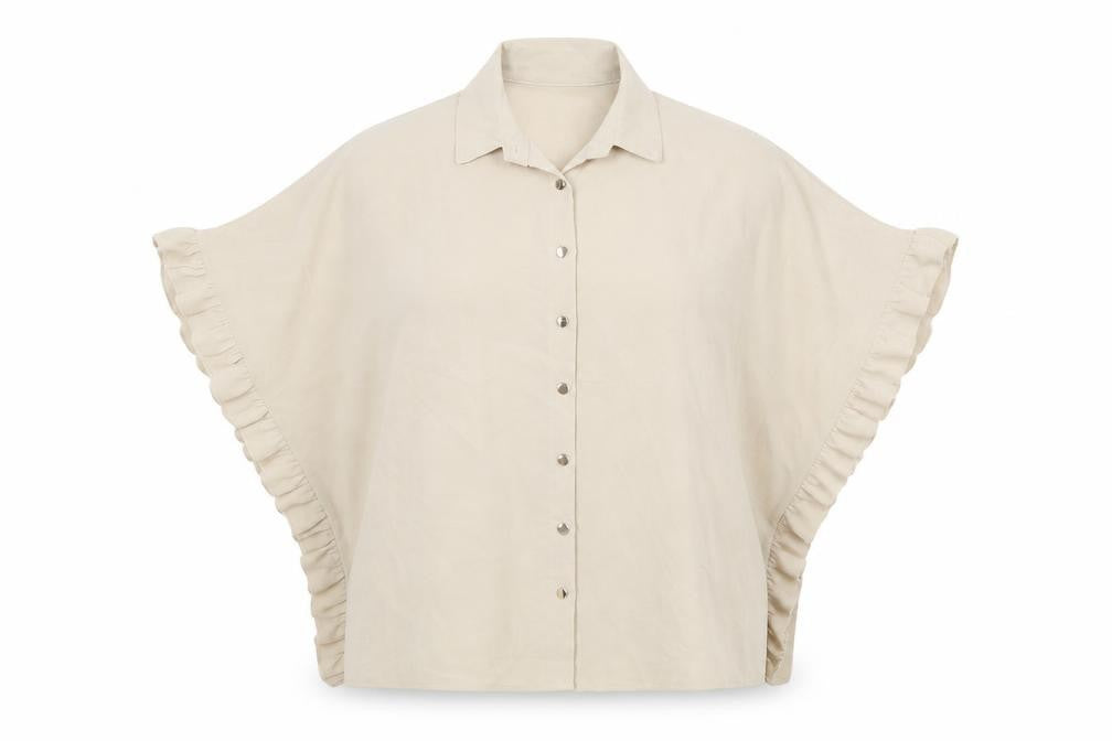 Womens UK Size S Cameo Rose Beige Basic Button-Up