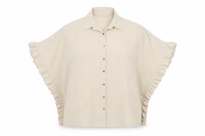 Womens UK Size S Cameo Rose Beige Basic Button-Up