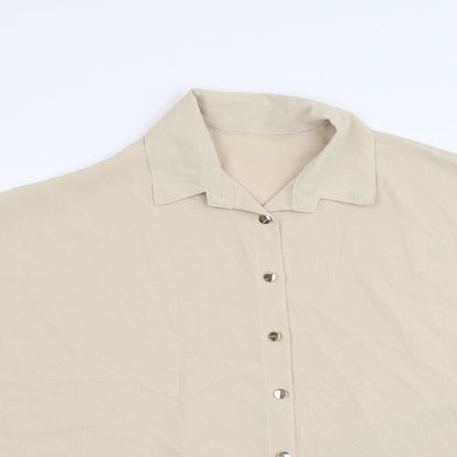 Womens UK Size S Cameo Rose Beige Basic Button-Up