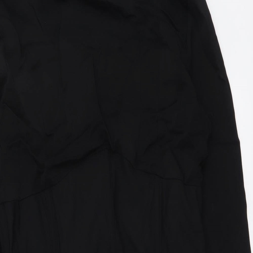 Zara Womens Black Viscose Mini Size L Round Neck Zip