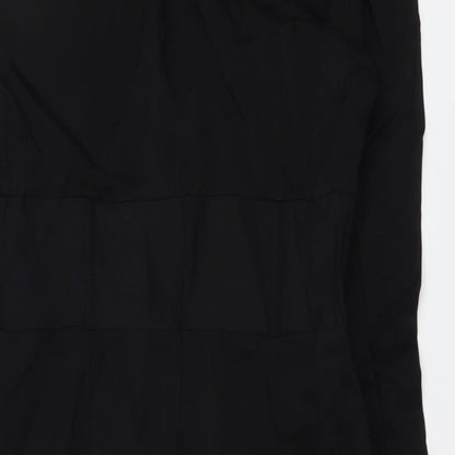 Zara Womens Black Viscose Mini Size L Round Neck Zip