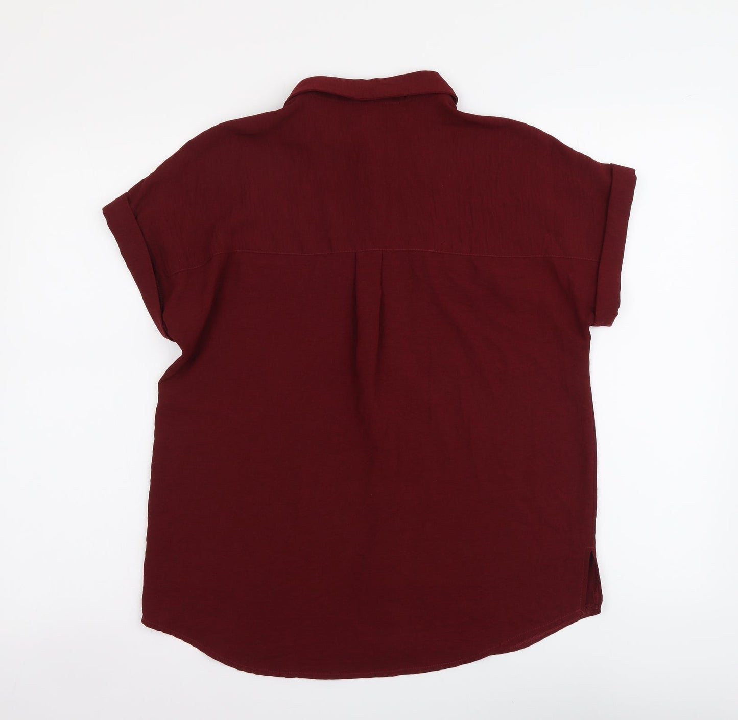 Womens UK Size 8 New Look Red Basic Button-Up