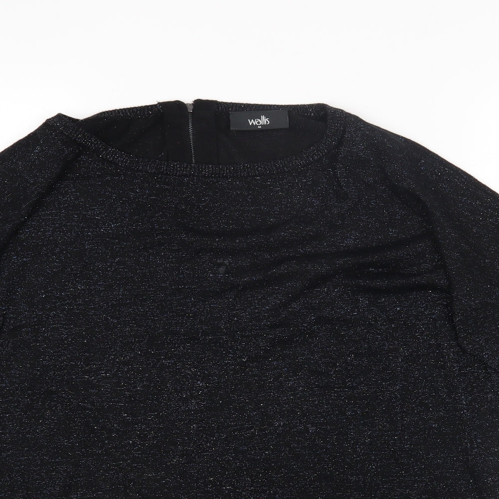 Womens UK Size M Wallis Black Jersey T-Shirt