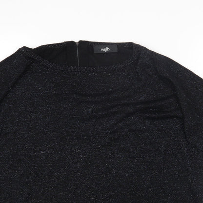 Womens UK Size M Wallis Black Jersey T-Shirt