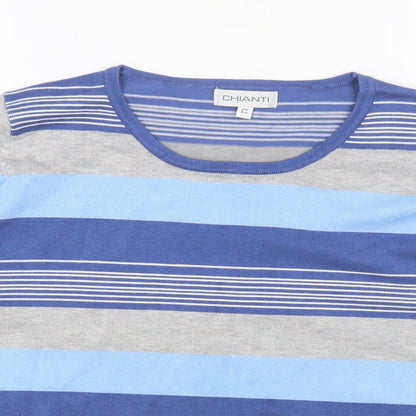 CHIANTI Mens Multicoloured Striped Viscose Pullover Sweatshirt Size L