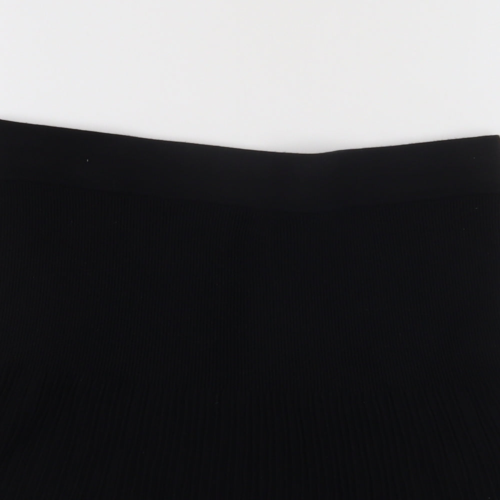 Promod Womens Black Cotton Skater Skirt Size 26 in