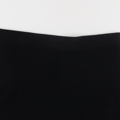 Promod Womens Black Cotton Skater Skirt Size 26 in