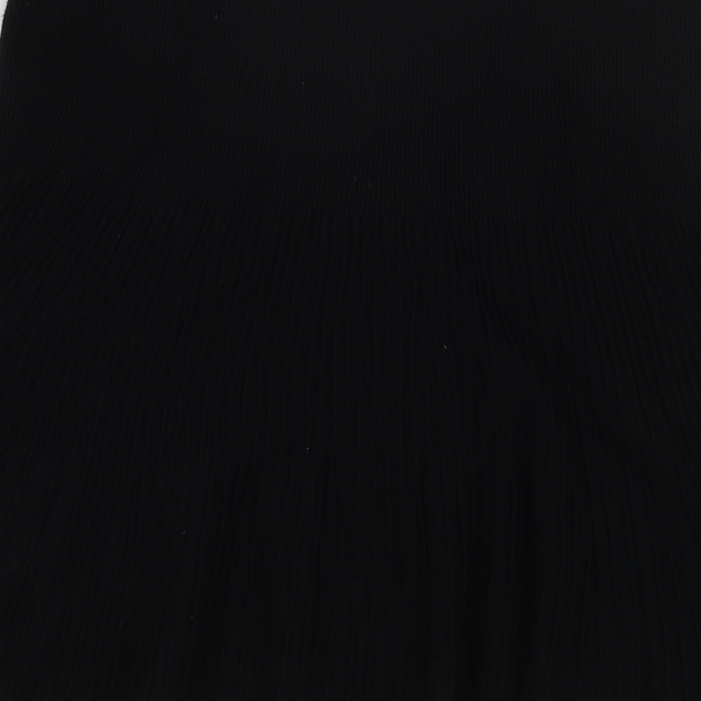 Promod Womens Black Cotton Skater Skirt Size 26 in