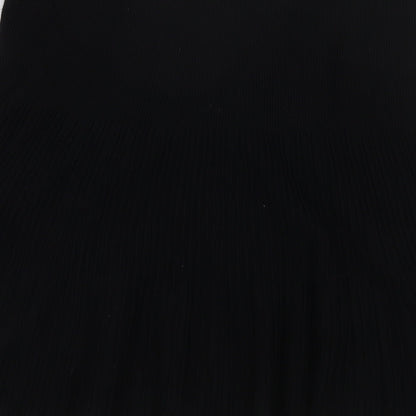 Promod Womens Black Cotton Skater Skirt Size 26 in