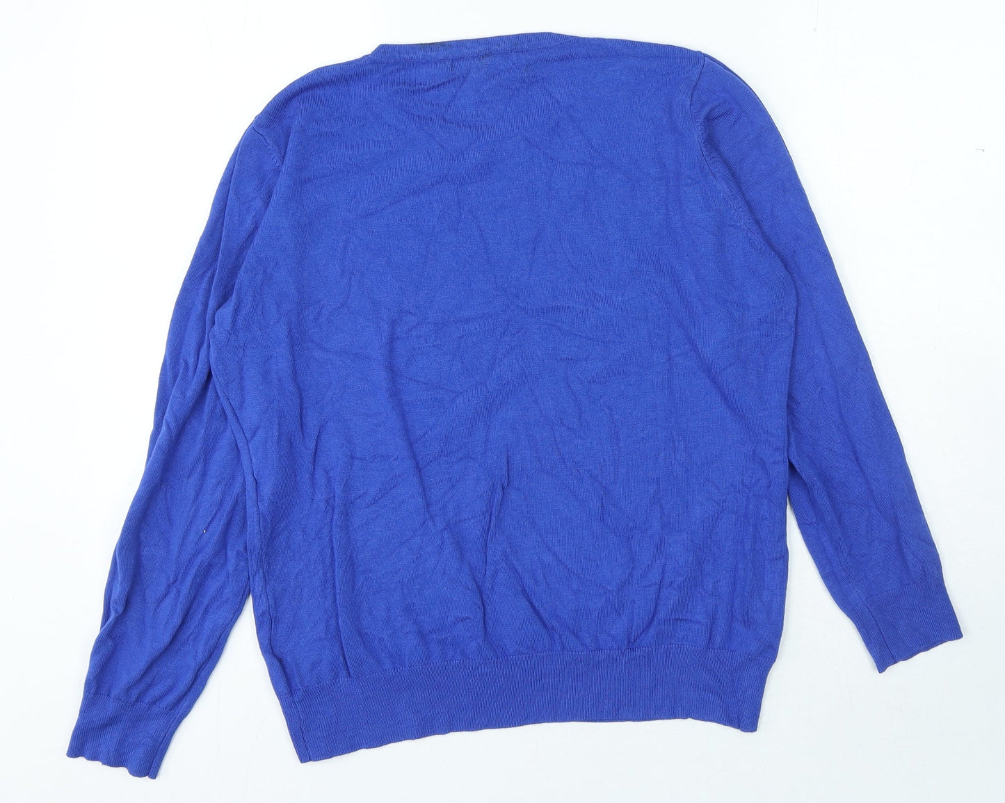 Eliie B Womens Blue Round Neck Viscose Pullover Jumper Size L