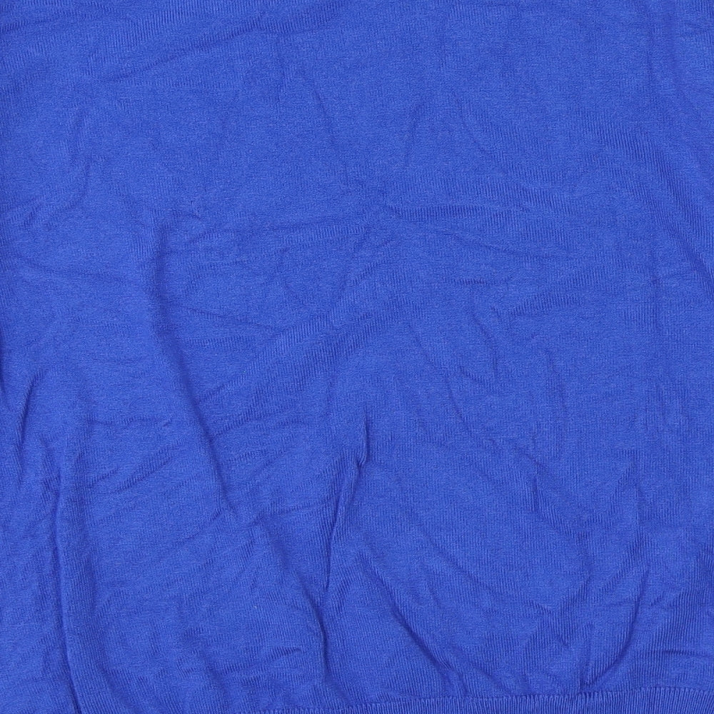 Eliie B Womens Blue Round Neck Viscose Pullover Jumper Size L