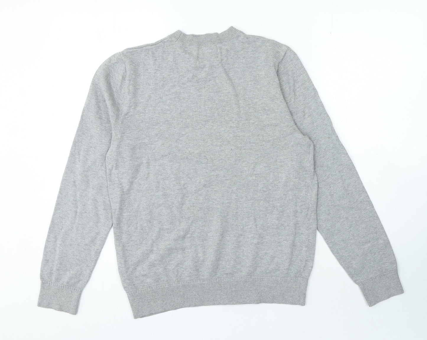 Topman Mens Grey Crew Neck Cotton Pullover Jumper Size M