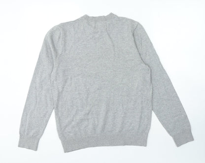 Topman Mens Grey Crew Neck Cotton Pullover Jumper Size M