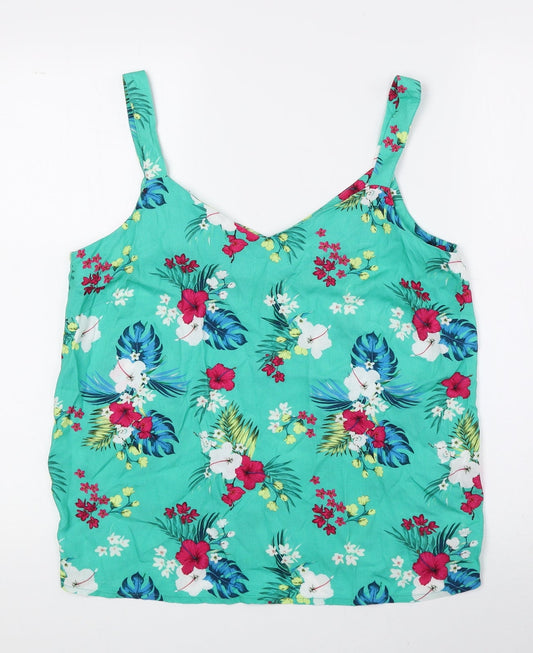 Womens UK Size 10 M&Co Green Basic Tank
