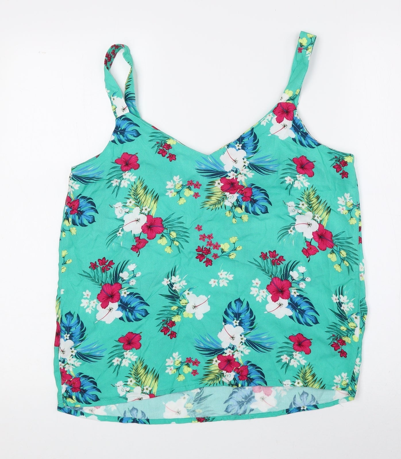 Womens UK Size 10 M&Co Green Basic Tank